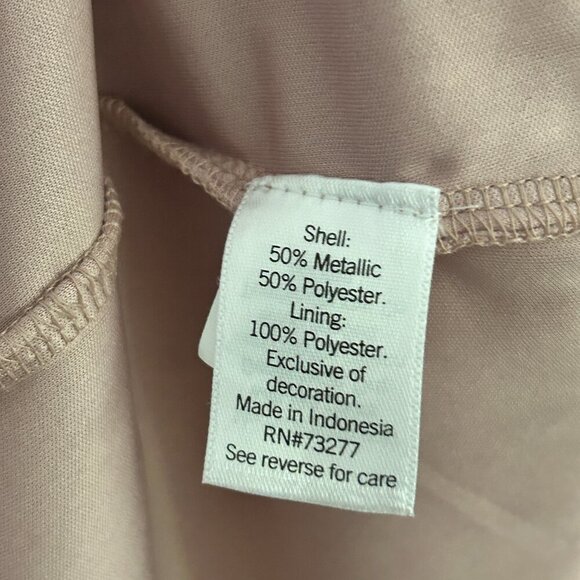 Women's Nine West Mauve Pink and Gold Mockneck Shift Ribbed Dress - Small - Picture 7 of 7